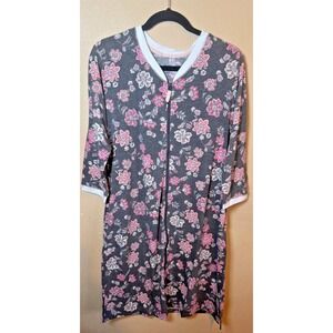 NEW | Cuddl Duds Comfort Code Black Floral Zip Lounge Robe with pockets | Small